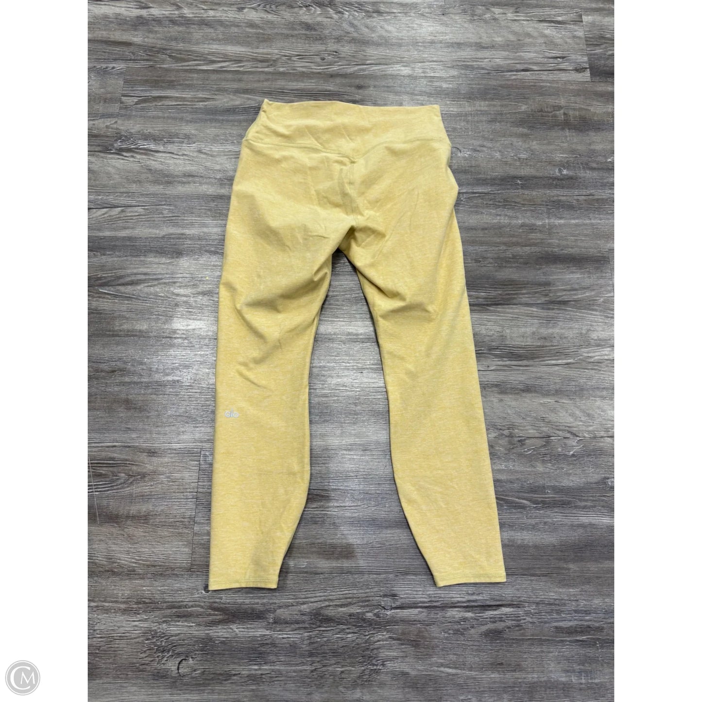 Athletic Leggings By Alo In Yellow, Size: L