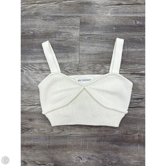 Top Sleeveless By Self Contrast In White, Size: S