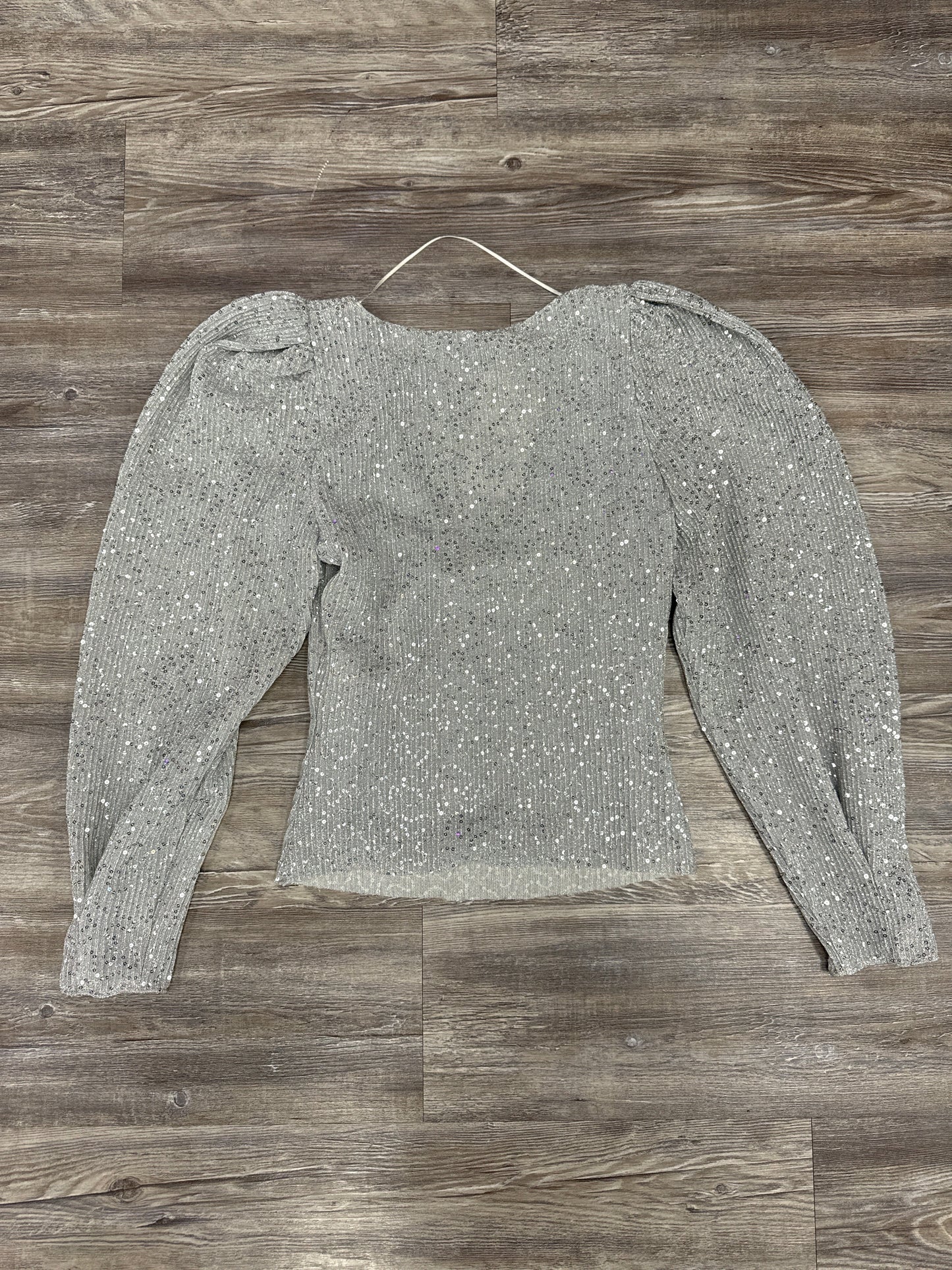 Top Long Sleeve By Zara In Silver, Size: M