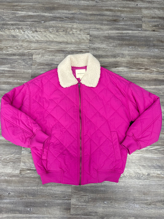 Jacket Puffer & Quilted By Thread And Supply In Pink, Size: S