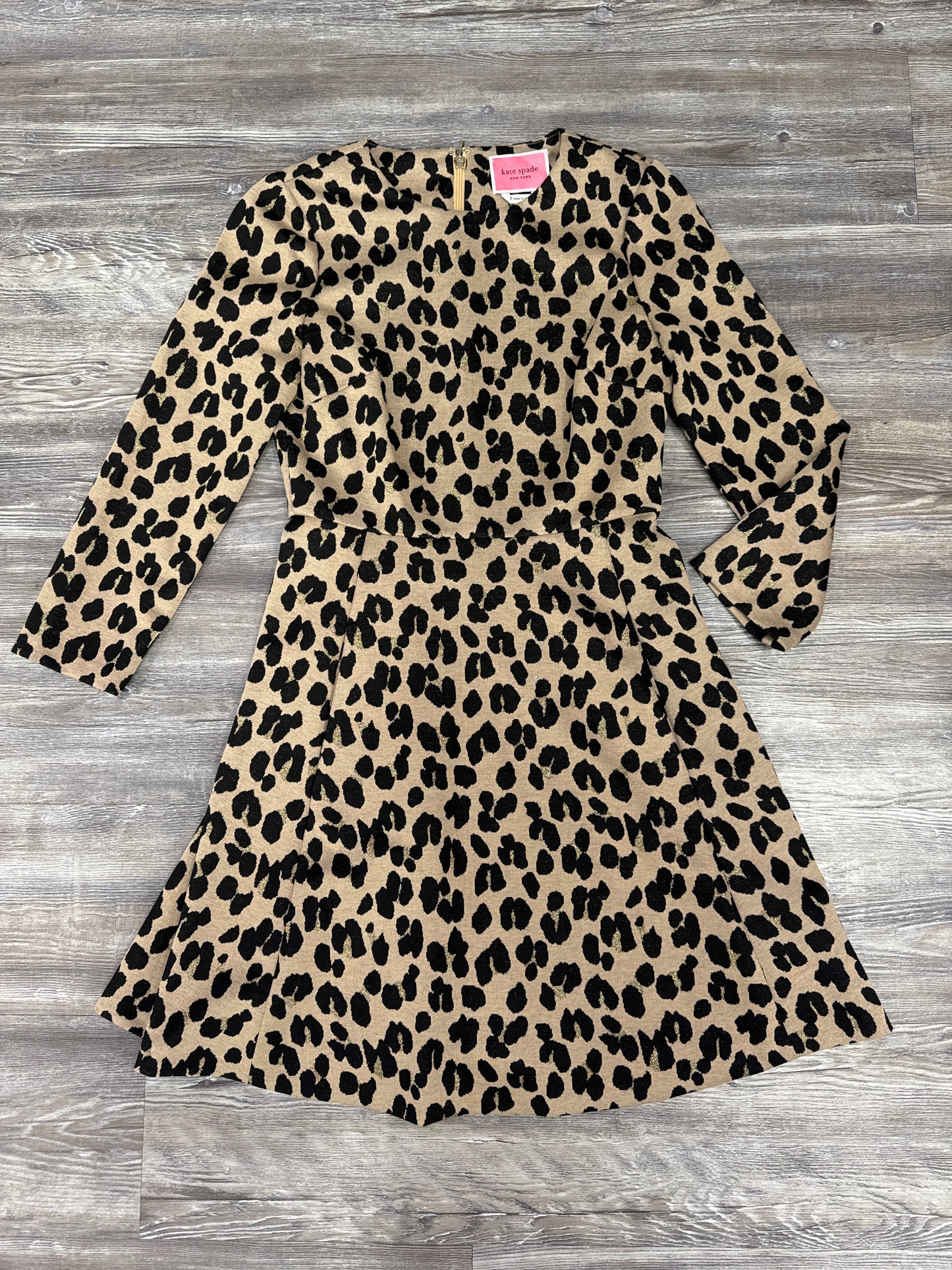 Dress Designer By Kate Spade In Animal Print, Size: 0