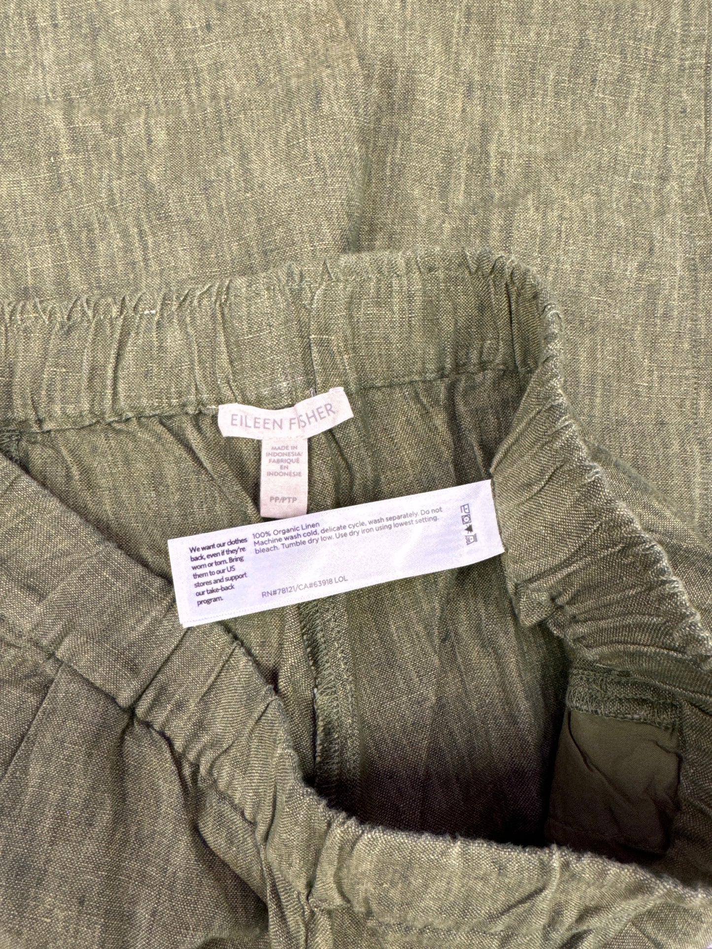 Pants Linen By Eileen Fisher In Green, Size: Xsp