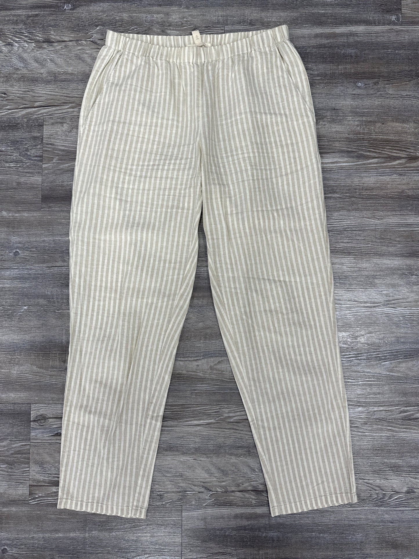 Pants Linen By Eileen Fisher In Tan & White, Size: Xsp