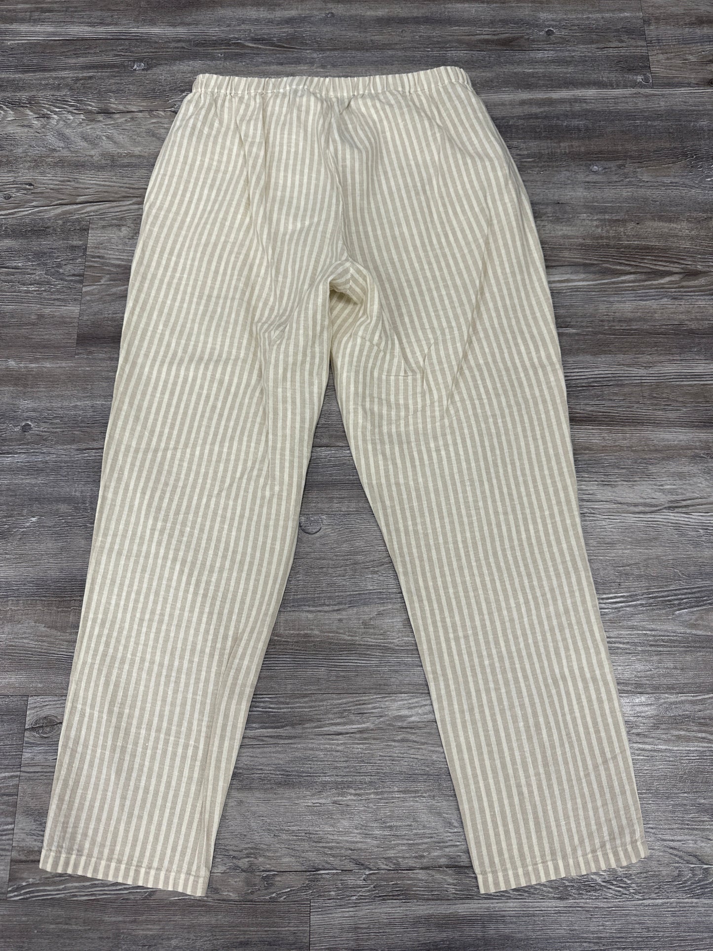 Pants Linen By Eileen Fisher In Tan & White, Size: Xsp