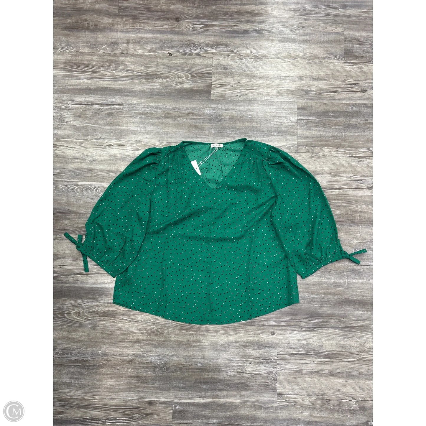 Top Long Sleeve By Olivia Grey In Green, Size: 1x