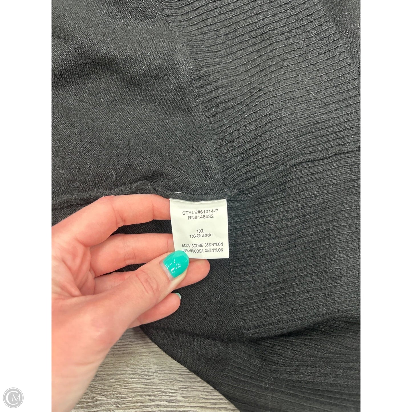 Sweater Cardigan By Becool In Black, Size: 1x