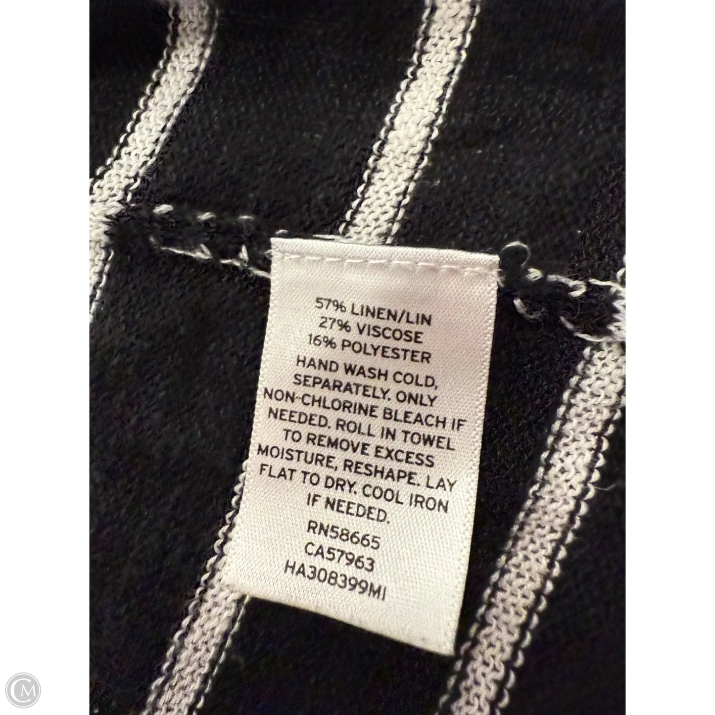 Sweater Cardigan By Halogen In Black & White, Size: 1x