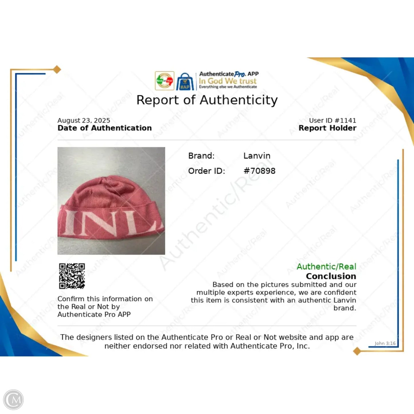 Hat Luxury Designer By Lanvin