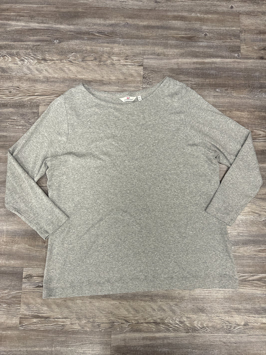 Top Long Sleeve By Vineyard Vines In Grey, Size: 2x