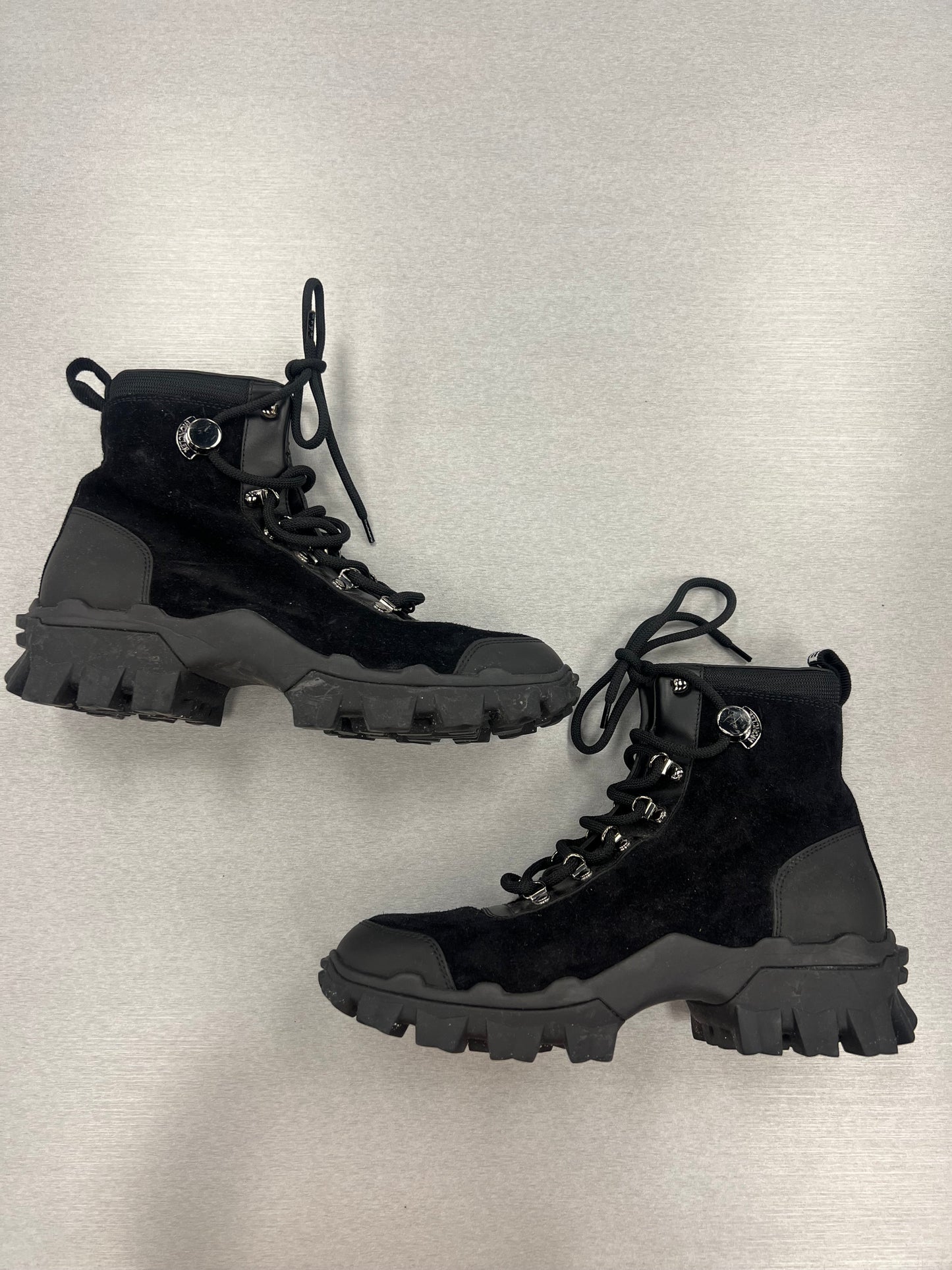 Black Boots Luxury Designer Moncler, Size 8.5