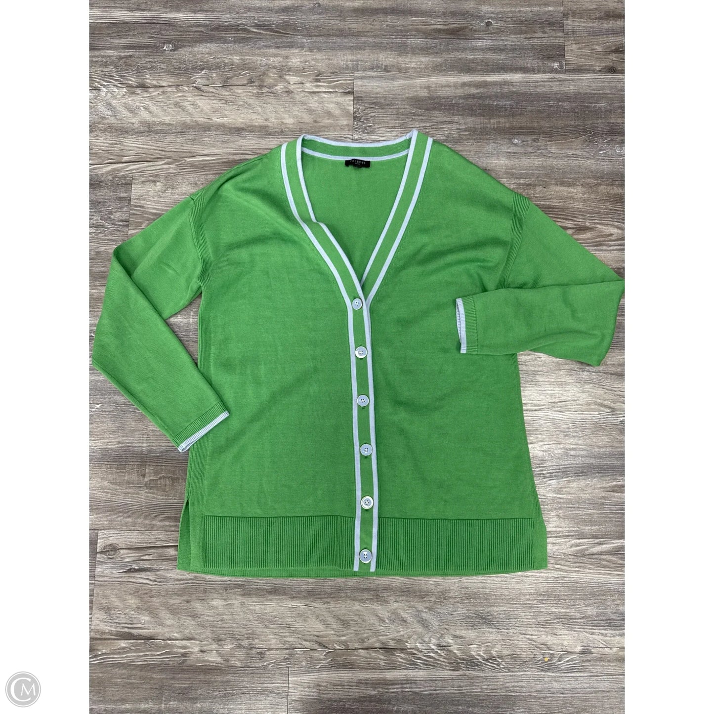 Sweater Cardigan By Talbots In Green, Size: Petite  M