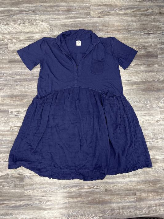 Navy Dress Casual Midi Free People, Size M