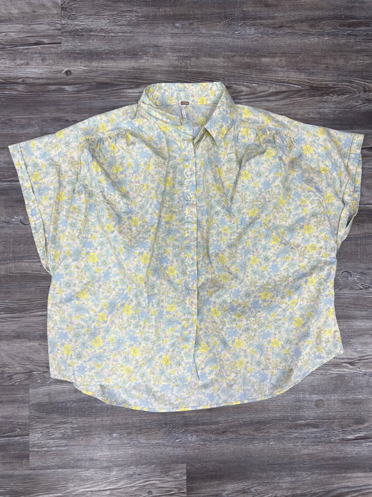 Floral Print Top Short Sleeve Free People, Size M