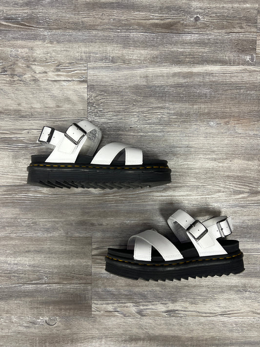 White Sandals Heels Platform Dr Martens, Size 8