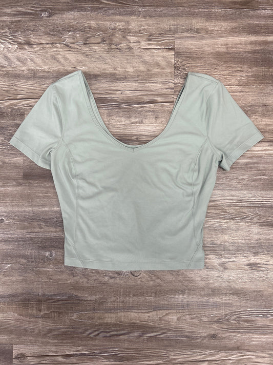 Green Athletic Top Short Sleeve Lululemon, Size S