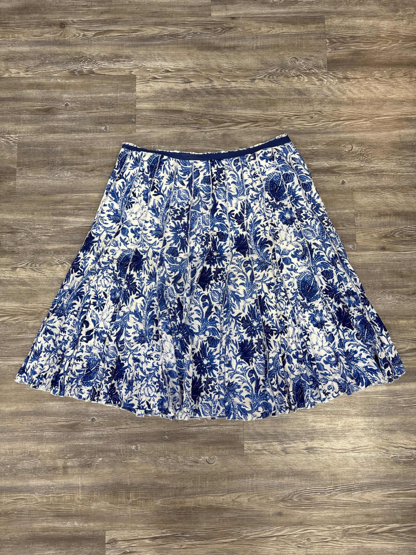 Blue & White Skirt Midi Dressbarn, Size 16