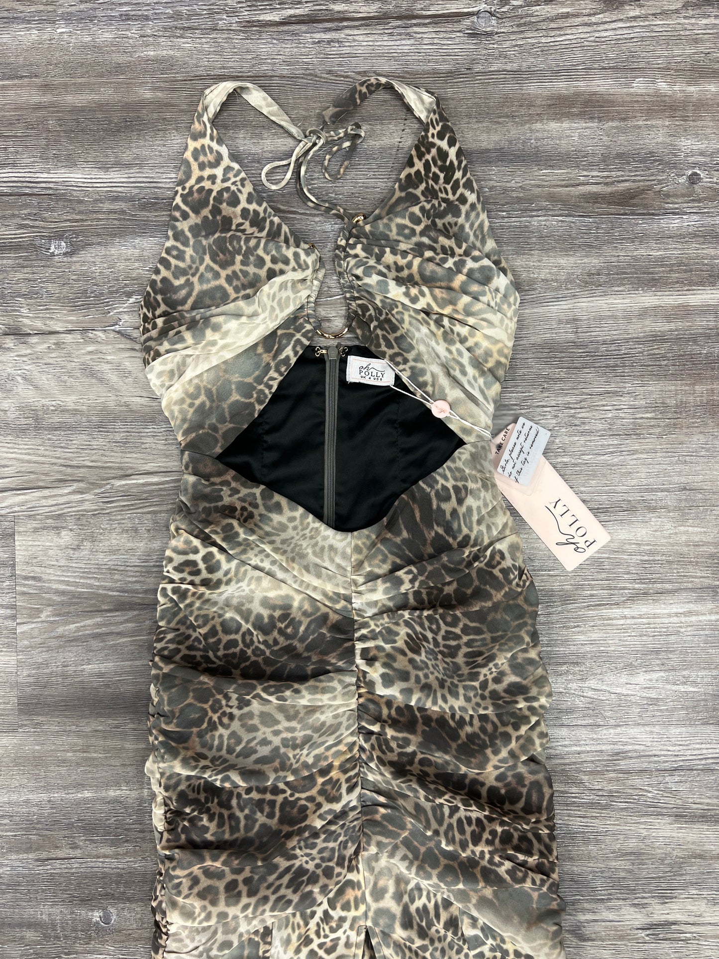 Dress Party Long By Oh Polly In Snakeskin Print, Size: 4