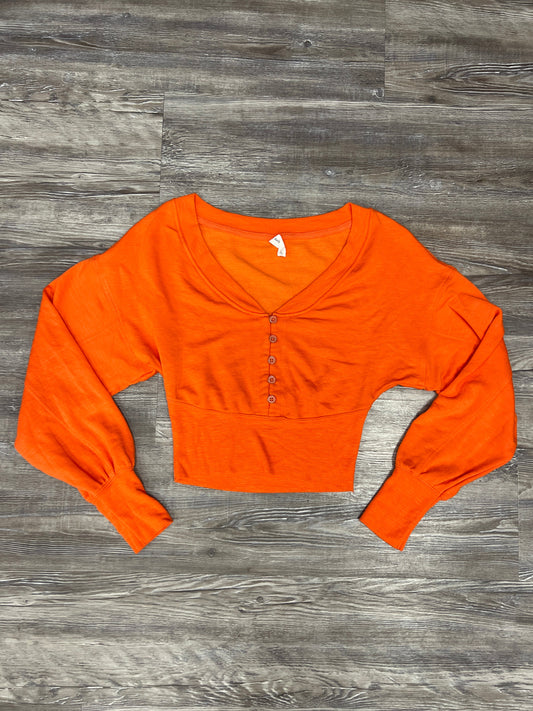 Orange Top Long Sleeve Daily Practice By Anthropologie, Size Xs