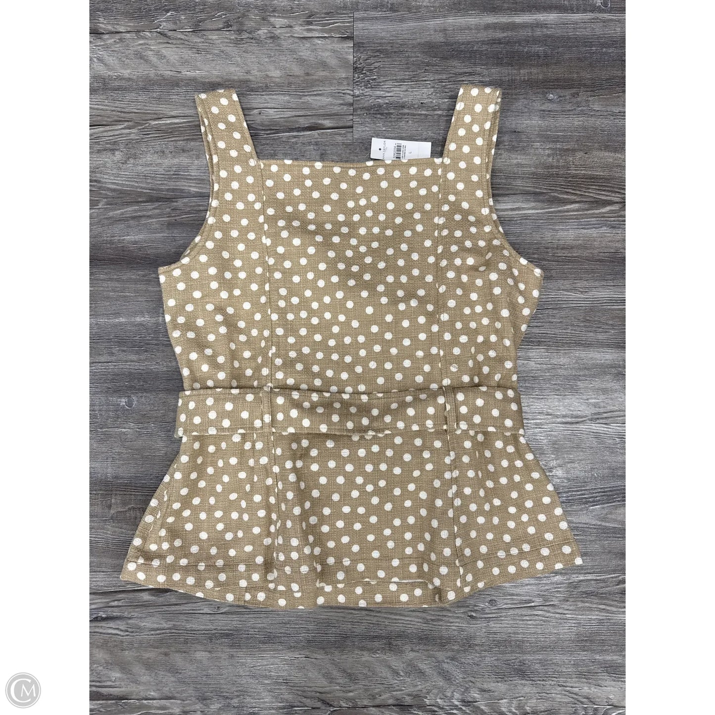 Top Sleeveless By Ann Taylor In Polkadot Pattern, Size: L