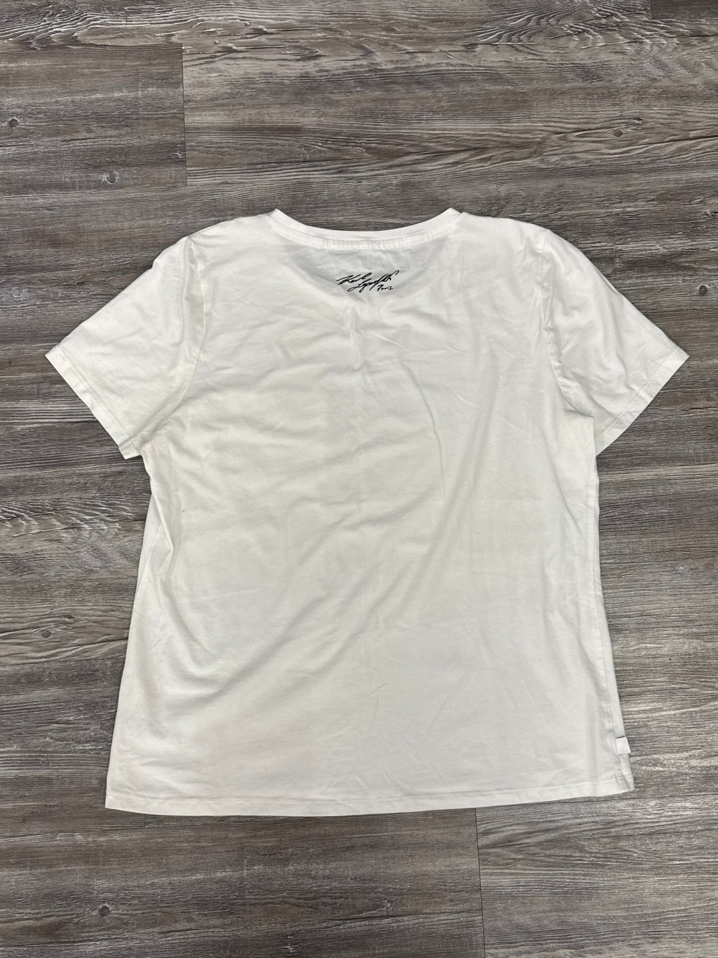 Top Short Sleeve By Karl Lagerfeld In White, Size: L