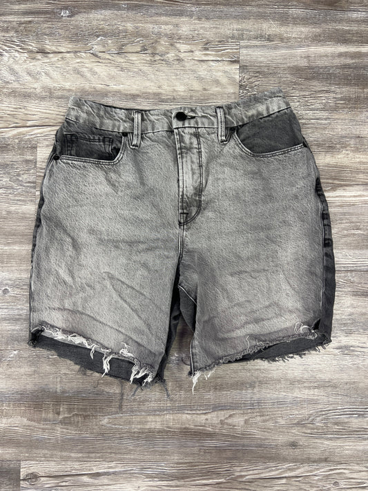 Black Denim Shorts Good American, Size 8