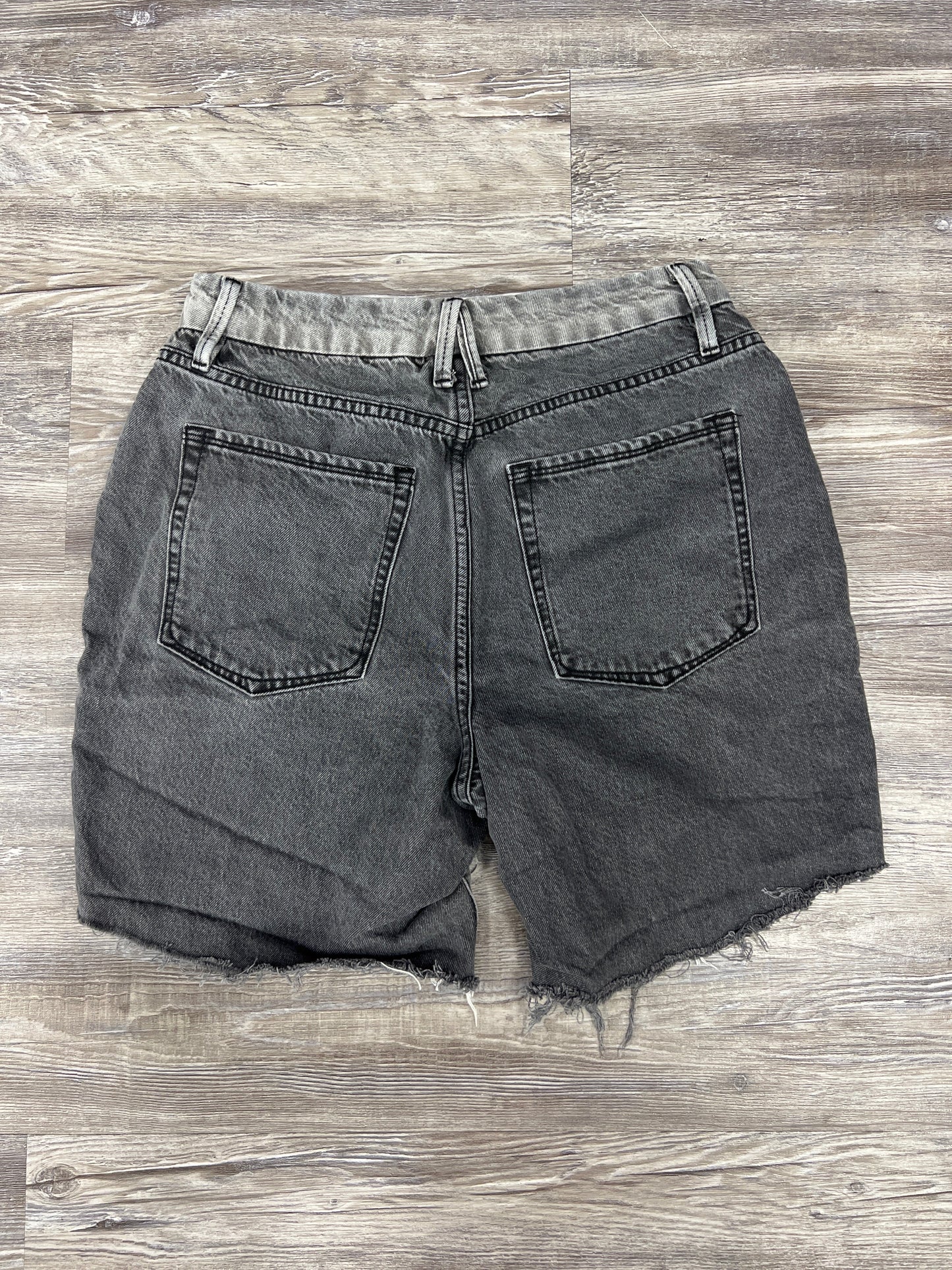 Black Denim Shorts Good American, Size 8