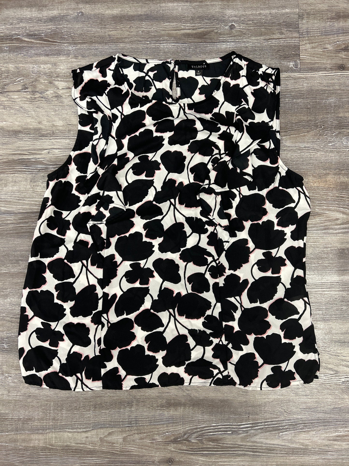 Top Sleeveless By Talbots In Black & White, Size: S