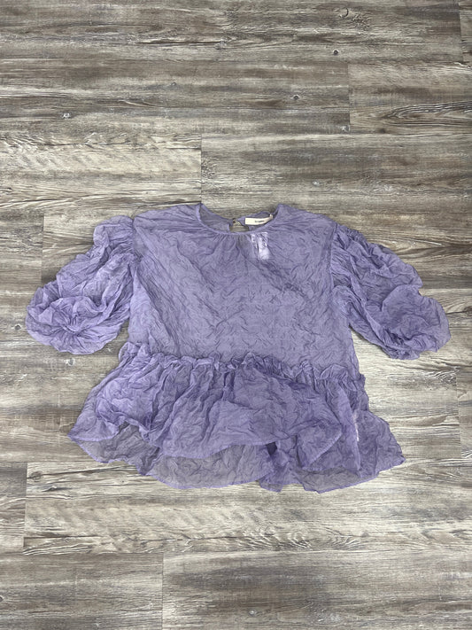 Top Long Sleeve By Cmb In Purple, Size: S