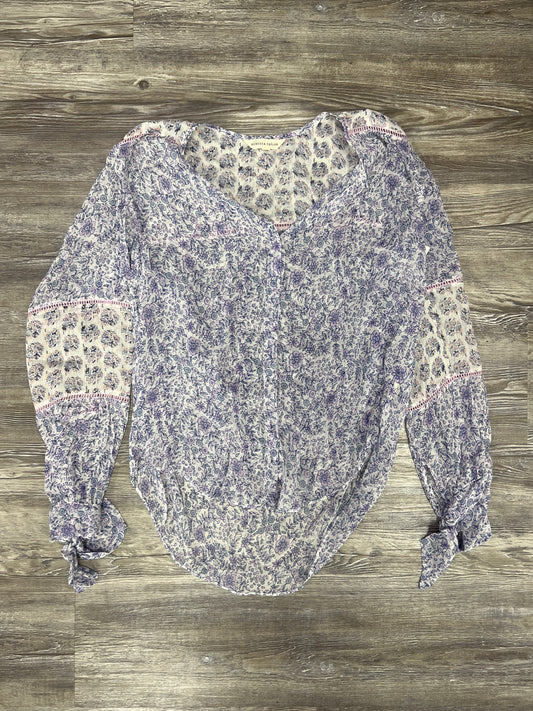 Top Long Sleeve By Rebecca Taylor In Multi-colored, Size: Xs