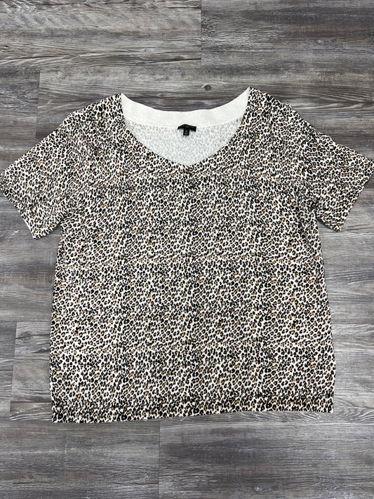 Top Short Sleeve By Talbots In Animal Print, Size: 1x