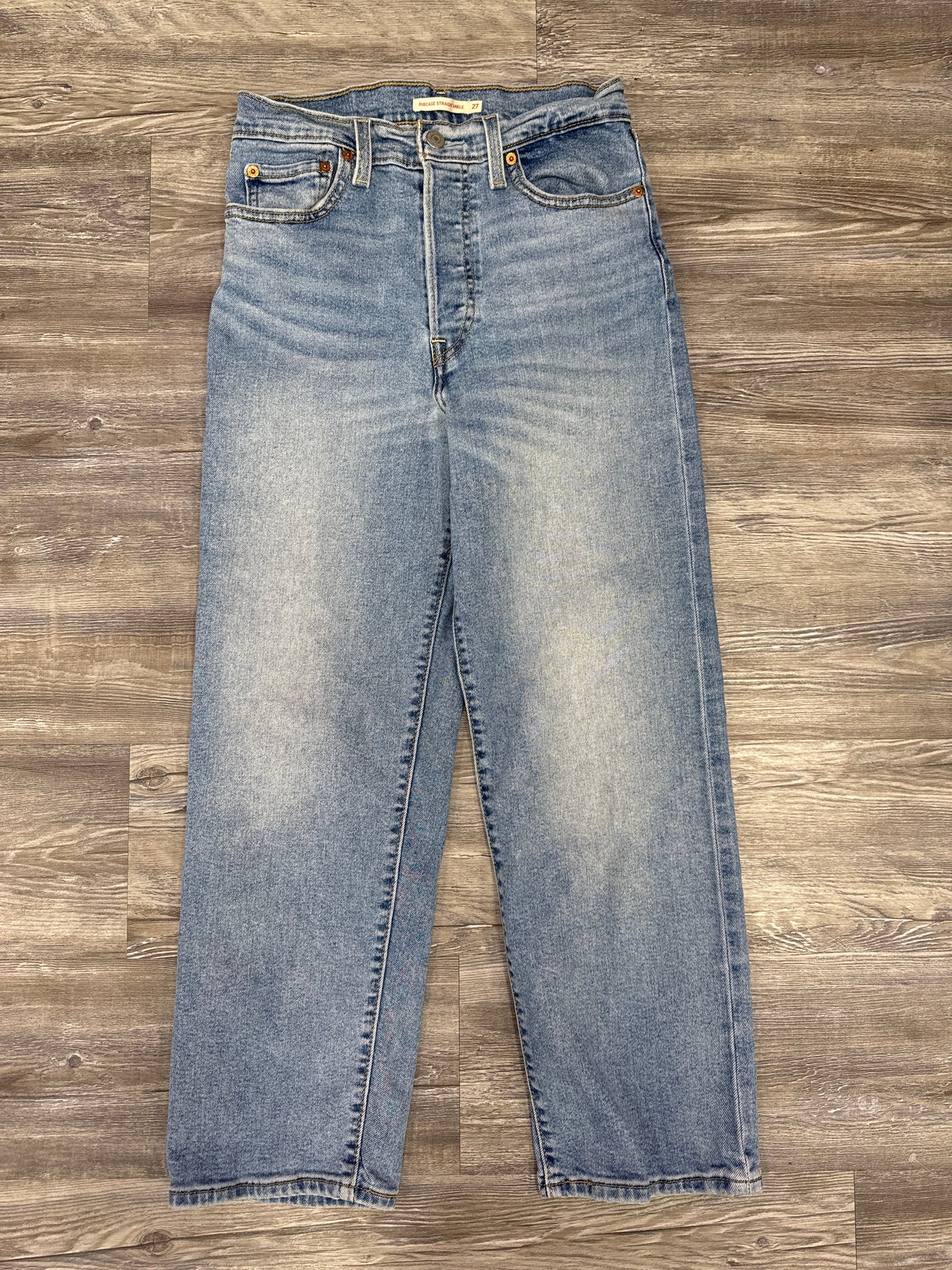 Jeans Straight By Levis In Blue Denim, Size: 4