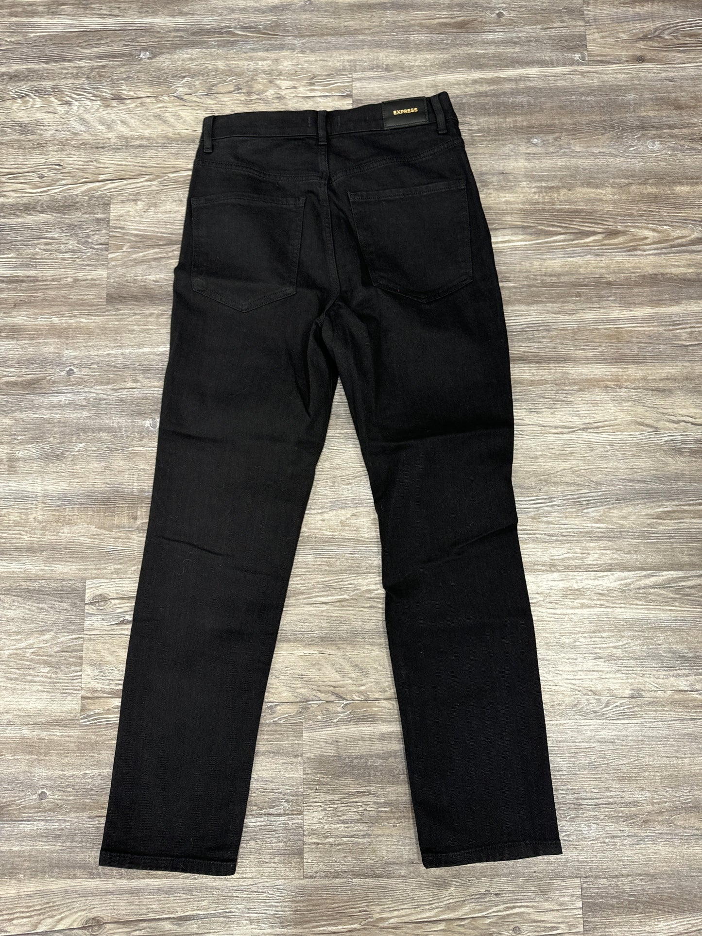 Jeans Straight By Express In Black Denim, Size: 6