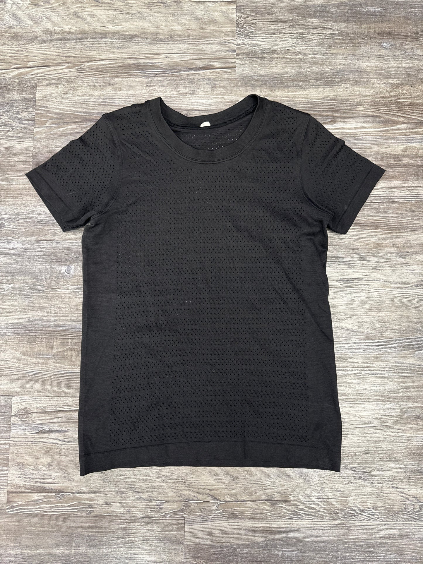 Athletic Top Short Sleeve By Lululemon In Black, Size: S