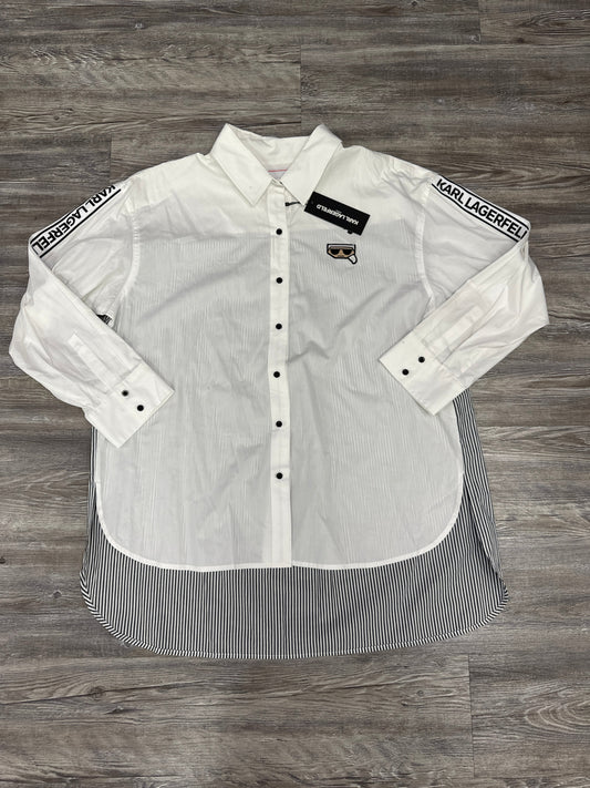 Top Long Sleeve By Karl Lagerfeld In White, Size: Xl