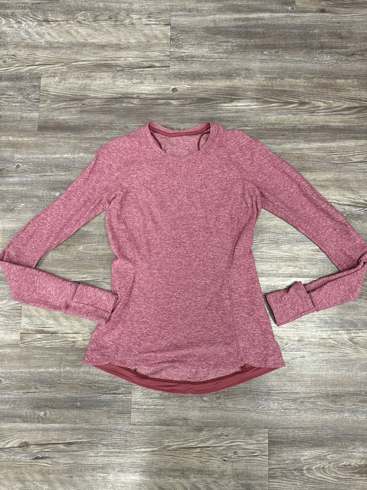 Athletic Top Long Sleeve Crewneck By Lululemon In Pink, Size: 8