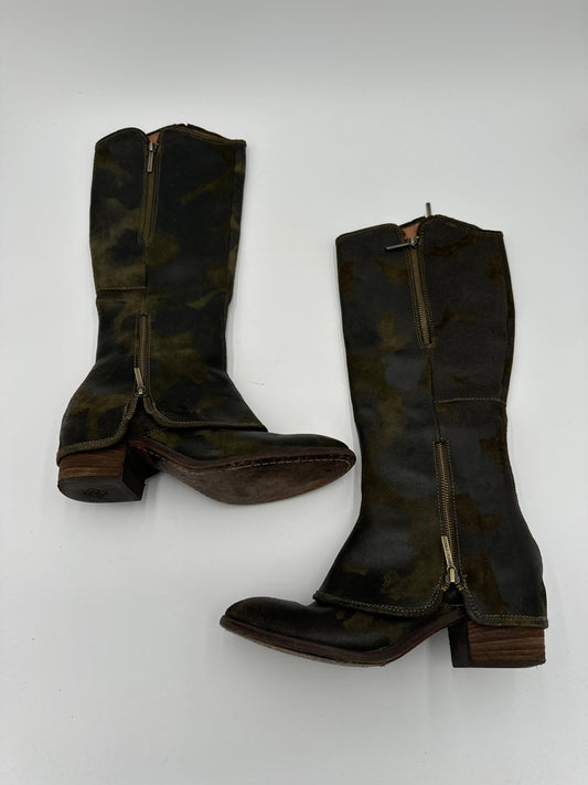 Boots Knee Heels By Donald Pliner In Camouflage Print, Size: 8.5