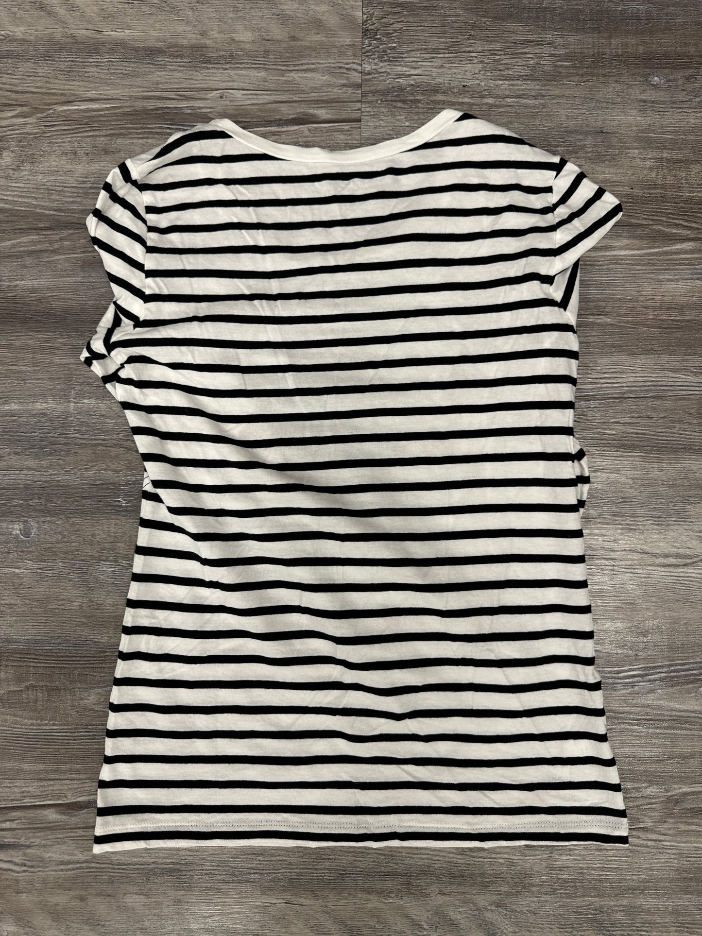 Top Long Sleeve Basic By Loft In Black & White, Size: S