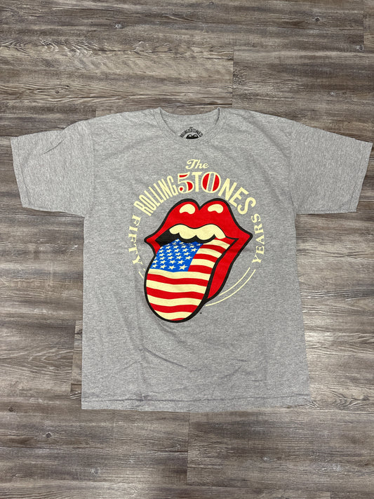 Top Short Sleeve By The Rolling Stones In Grey, Size: L