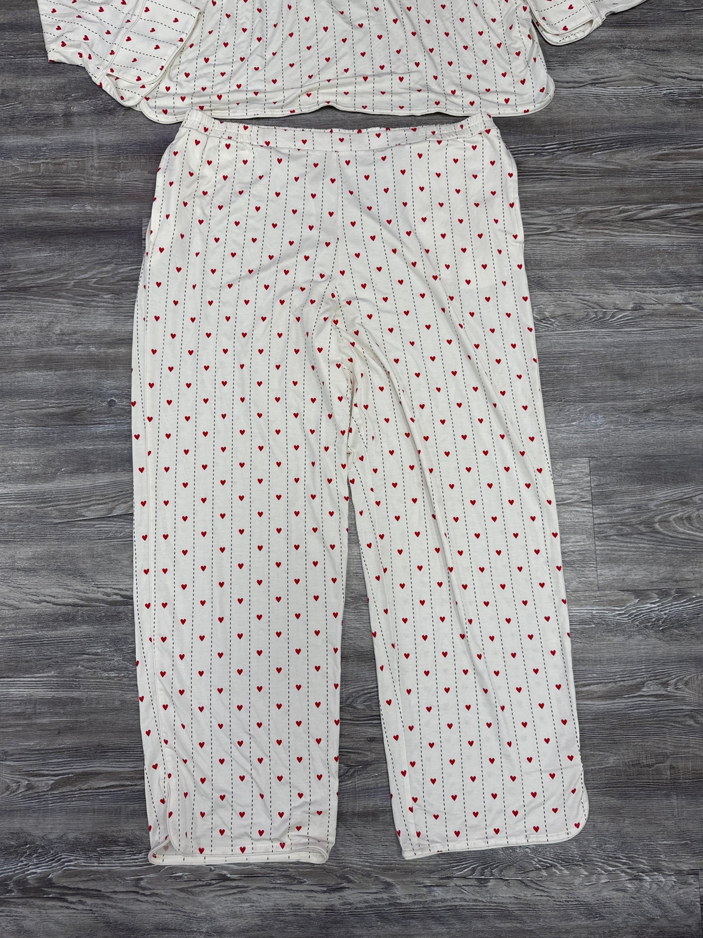 Pajamas 2pc By Clothes Mentor In Red & Tan, Size: Xl