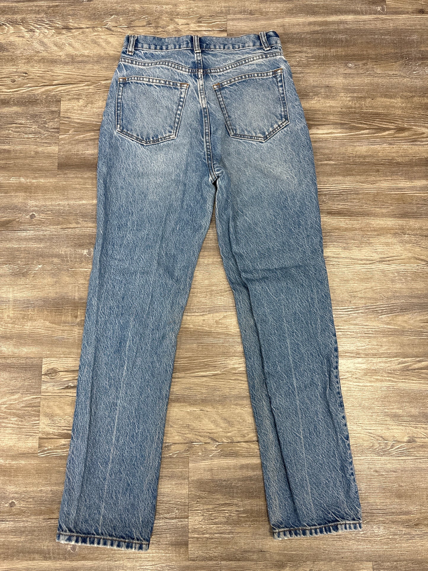 Jeans Straight By Reformation In Blue Denim, Size: 0