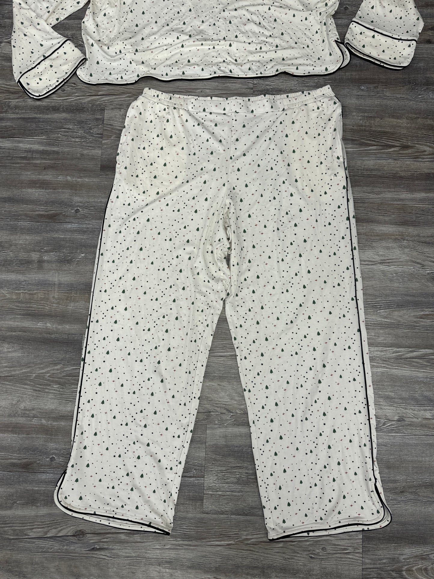 Pajamas 2pc By Tommy John In Cream & Green, Size: Xl