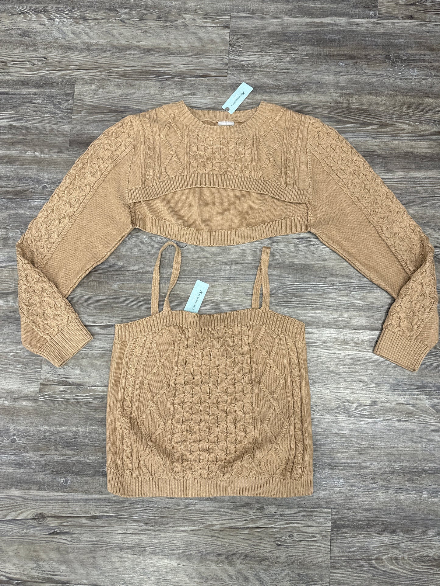 Sweater 2pc By Anthropologie In Tan, Size: 2x