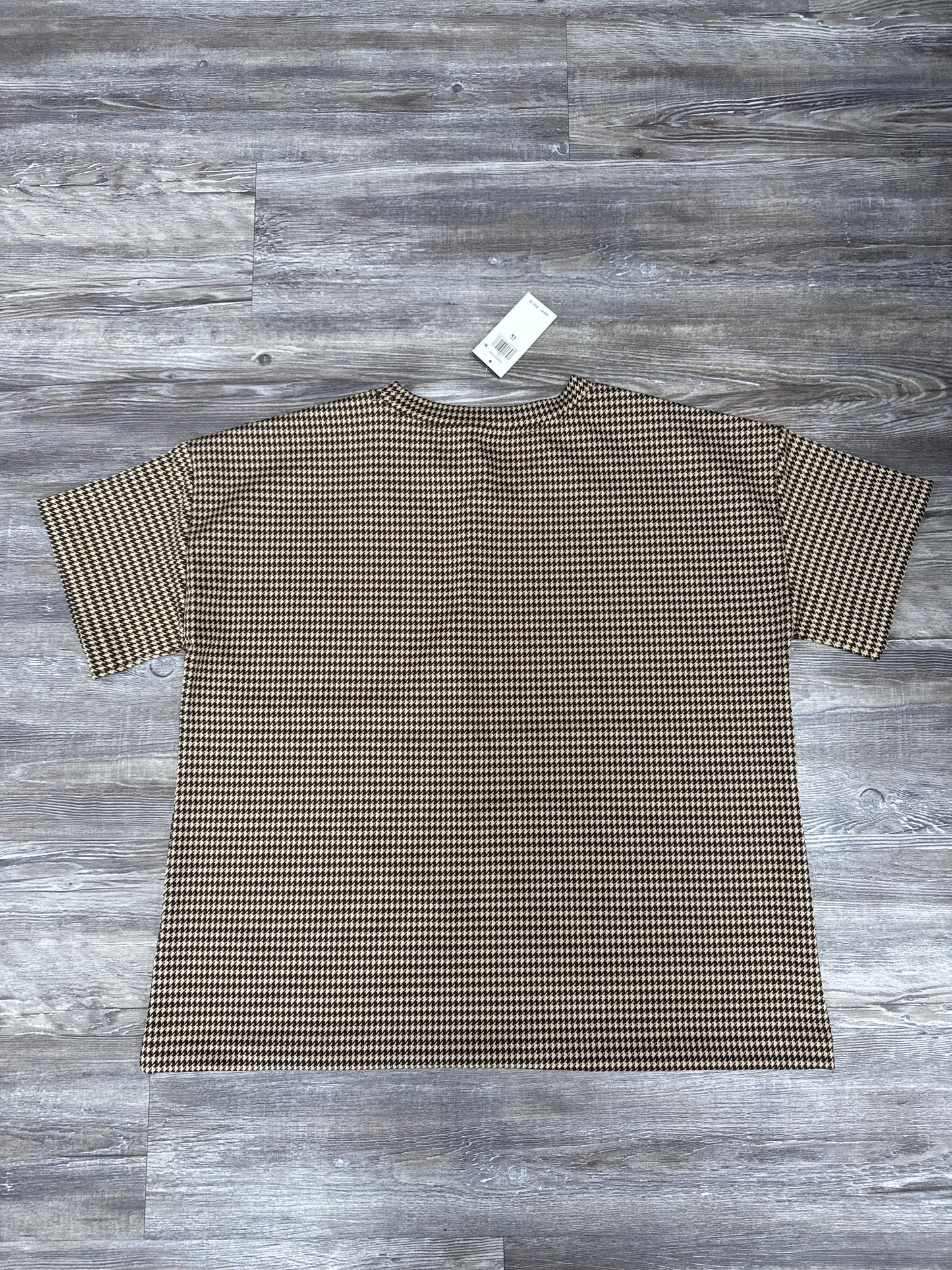 Top Short Sleeve By Lauren By Ralph Lauren In Brown & Tan, Size: 1x