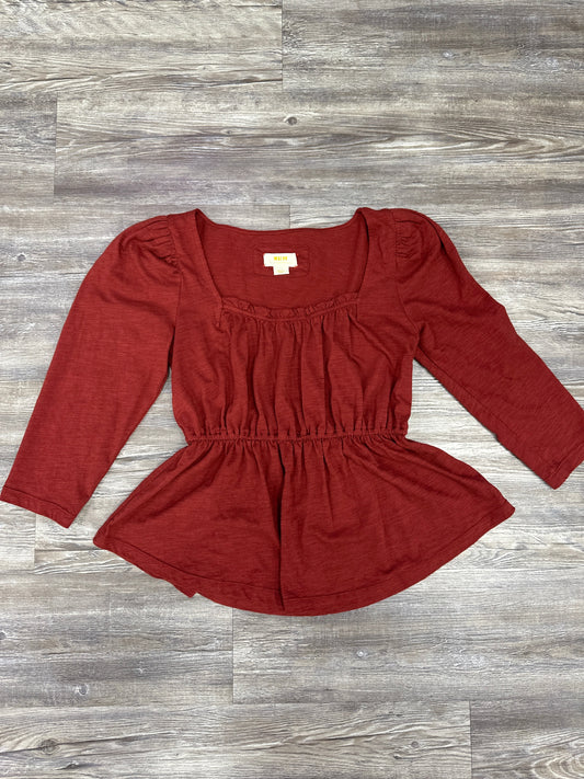 Top Long Sleeve By Maeve In Red, Size: S