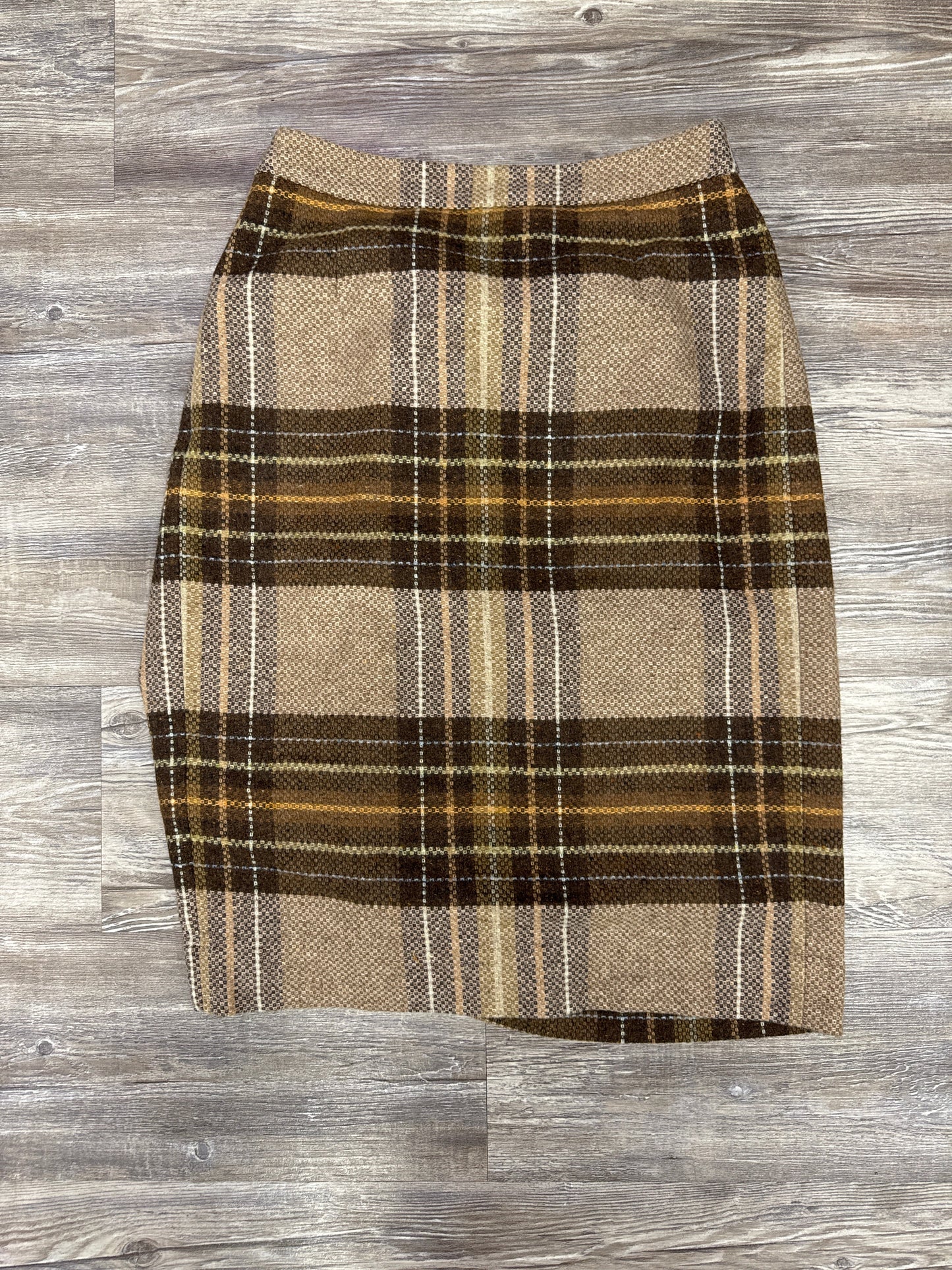 Skirt Midi By Anthropologie In Brown & Tan, Size: 4