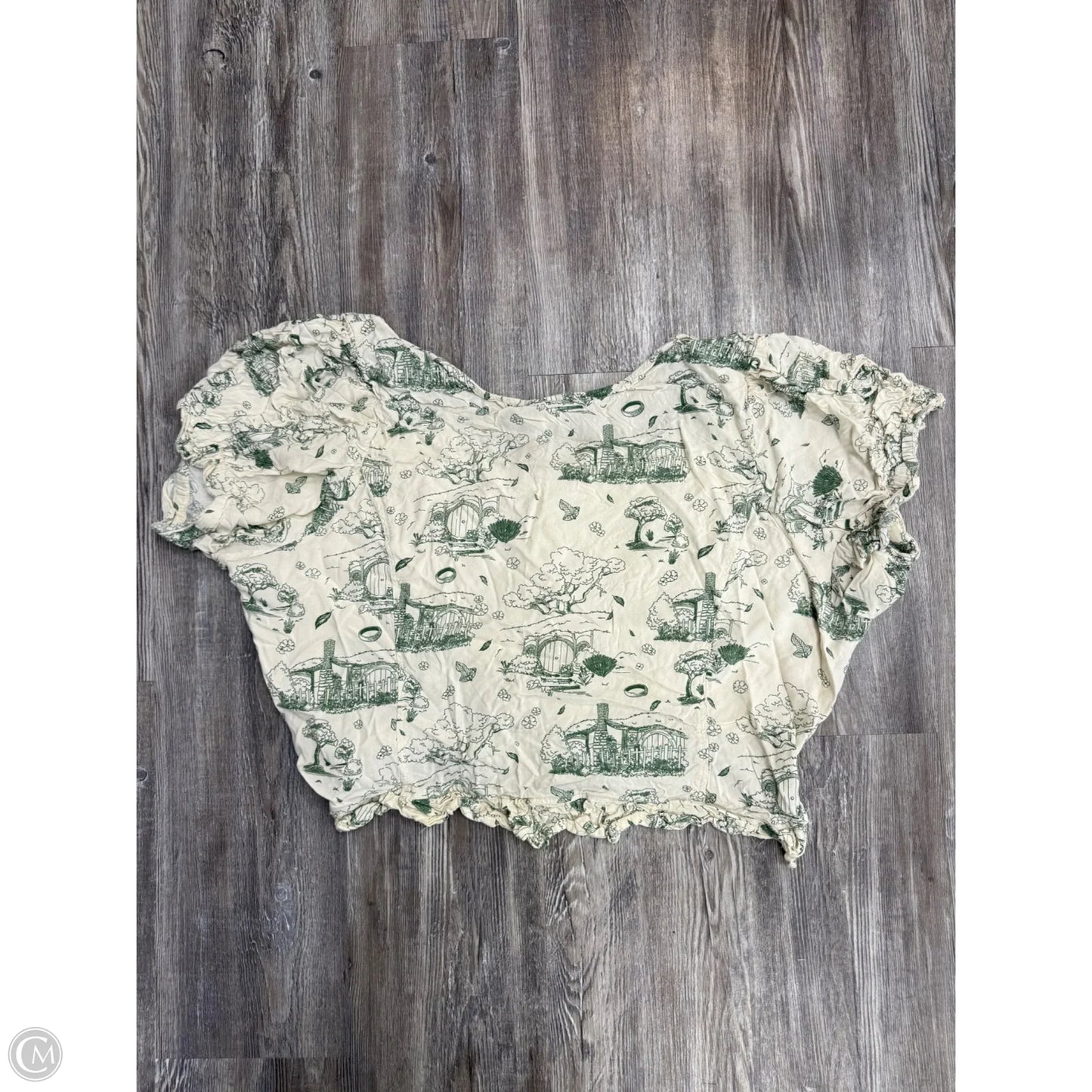 Top Short Sleeve By Torrid In Green & Tan, Size: 4x