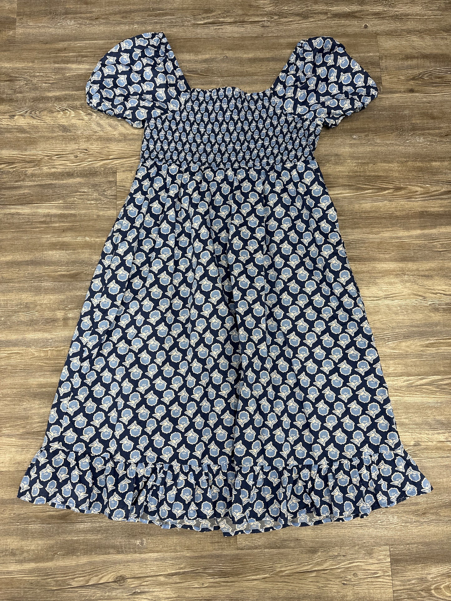 Dress Casual Midi By J. Crew In Blue & Cream, Size: Xl