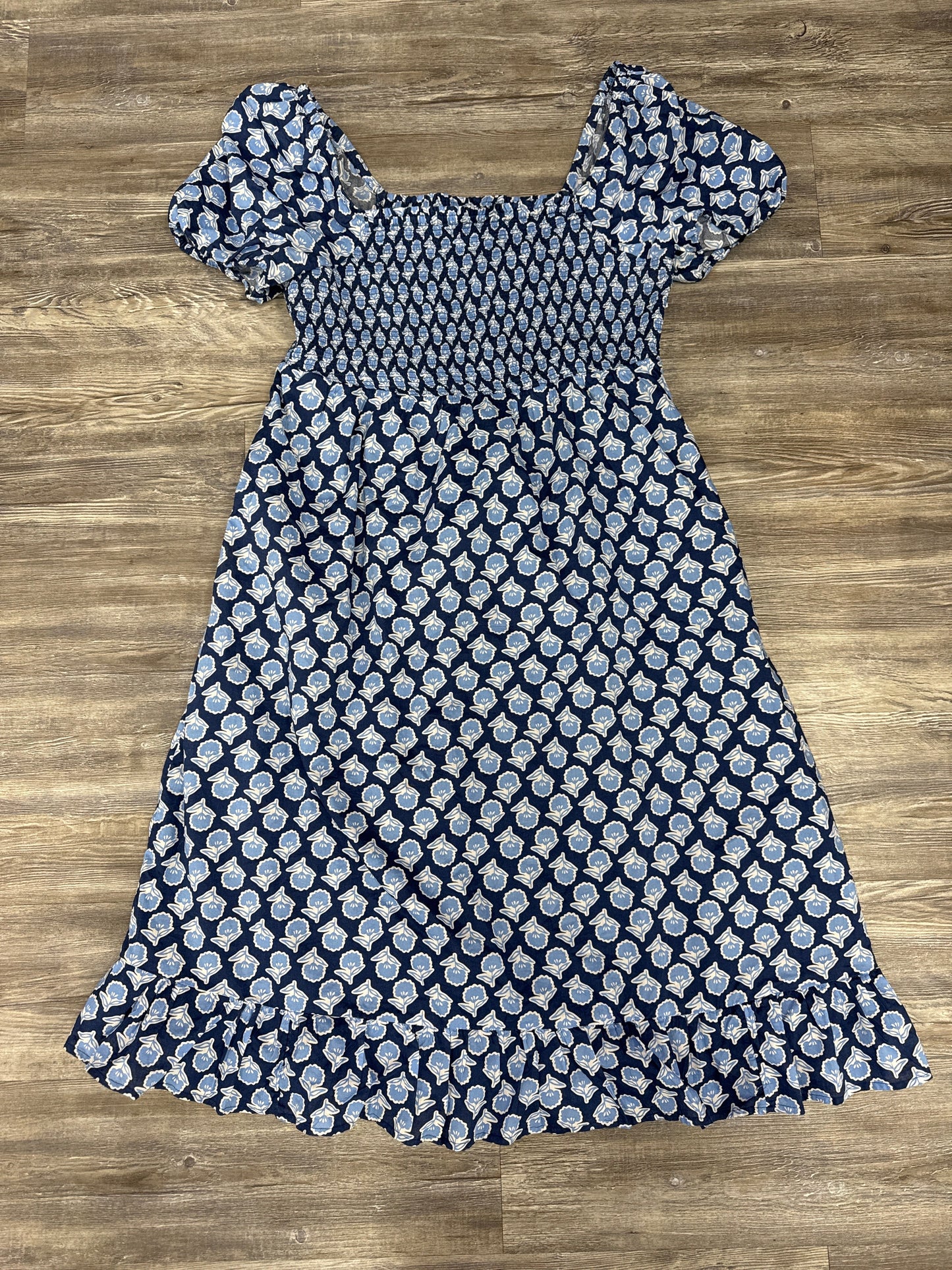 Dress Casual Midi By J. Crew In Blue & Cream, Size: Xl