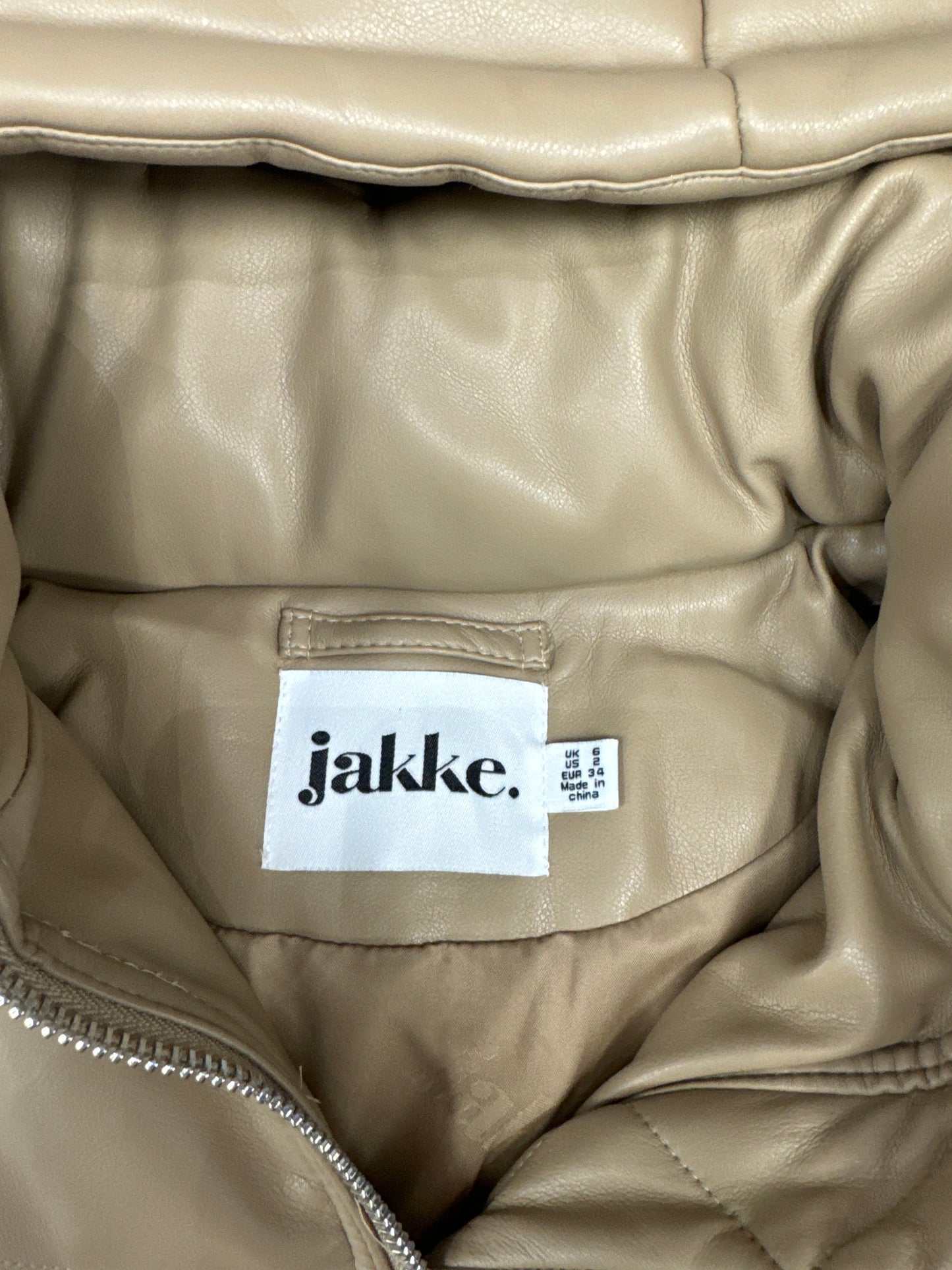 Jacket Puffer & Quilted By Jakke In Tan, Size: Xs