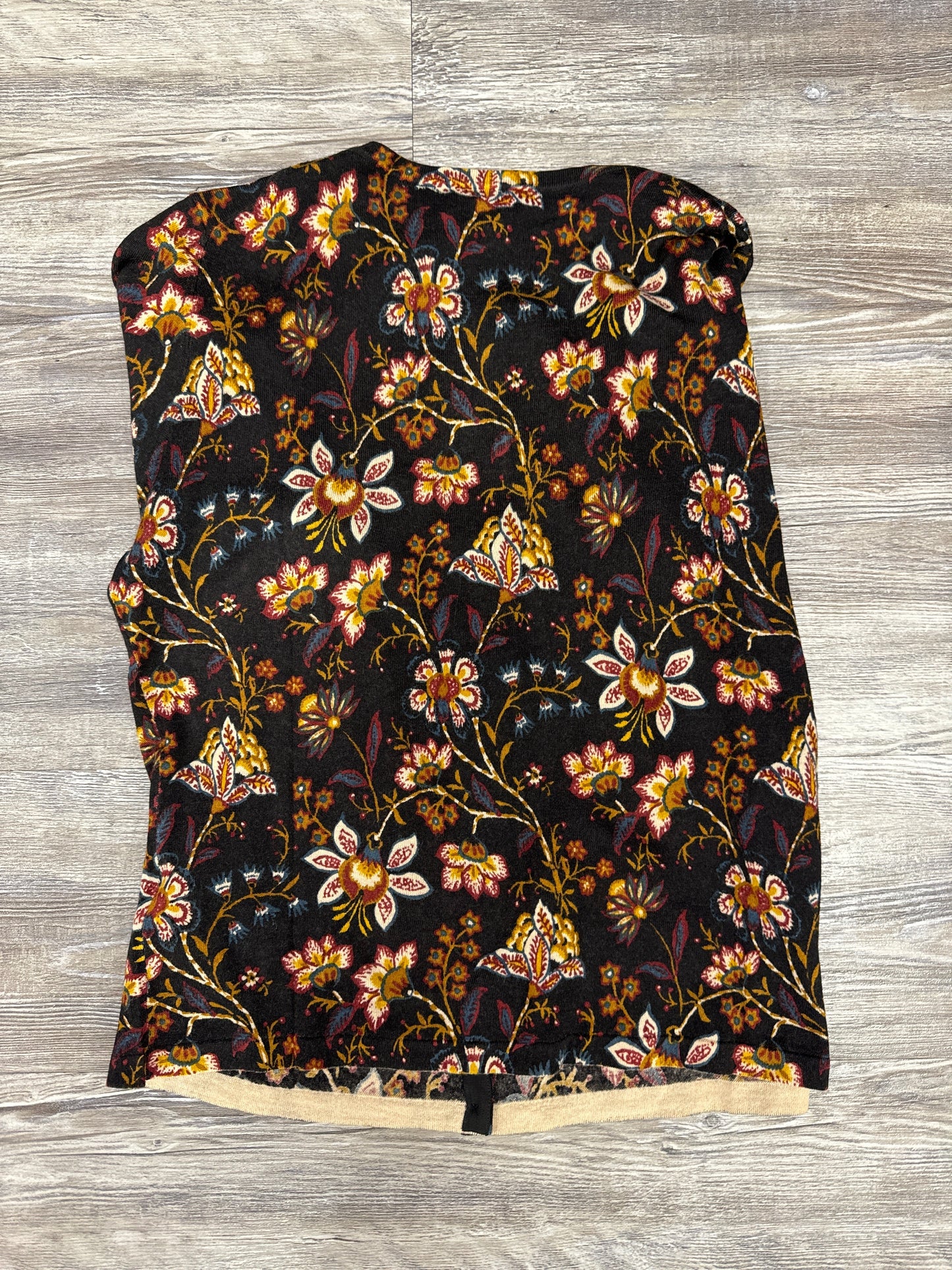 Sweater Cardigan By Garnet Hill In Floral Print, Size: L